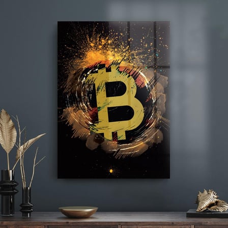 Decovetro Cam Tablo Bitcoin Temalı