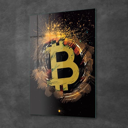 Decovetro Cam Tablo Bitcoin Temalı