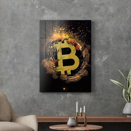 Decovetro Cam Tablo Bitcoin Temalı
