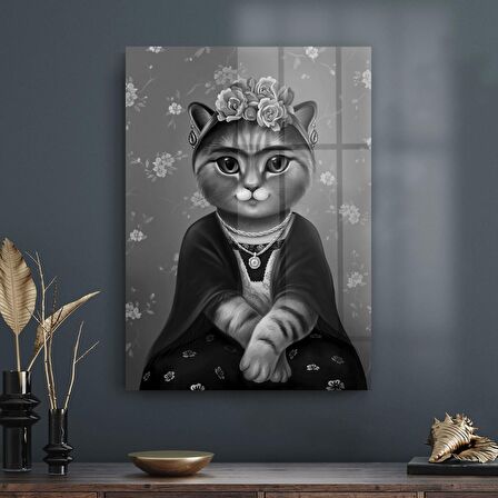 Decovetro Cam Tablo Kedi Frida