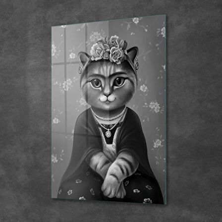 Decovetro Cam Tablo Kedi Frida