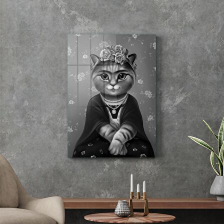 Decovetro Cam Tablo Kedi Frida