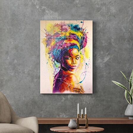 Decovetro Afrikalı Kadın Portresi Cam Tablo