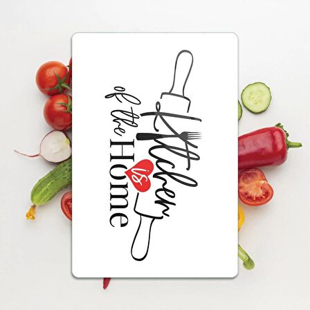 Decovetro Cam Kesme Tahtası Kitchen Love Desenli 20x30 Cm