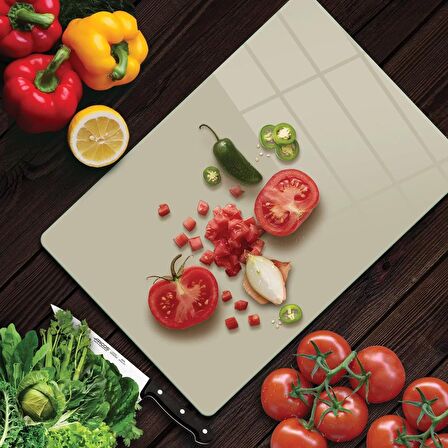 Decovetro Cam Kesme Tahtası Bej Rengi 20x30 Cm