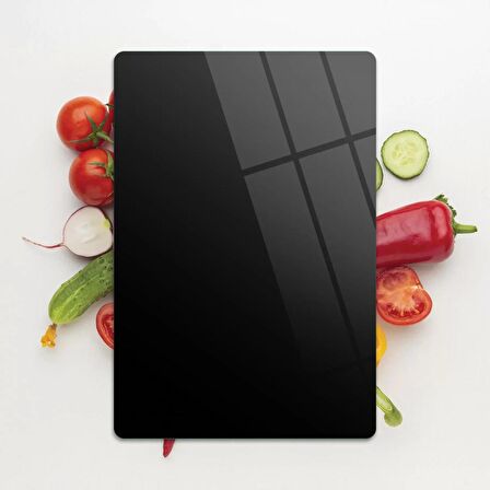 Decovetro Cam Kesme Tahtası ve Sunum Tablası Siyah 20x30 Cm