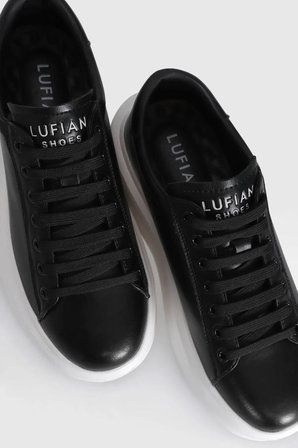 LUFIAN GAGE SİYAH DERİ ERKEK SNEAKER