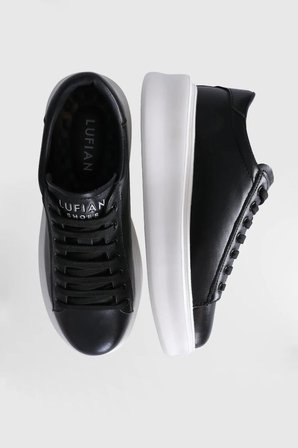 LUFIAN GAGE SİYAH DERİ ERKEK SNEAKER