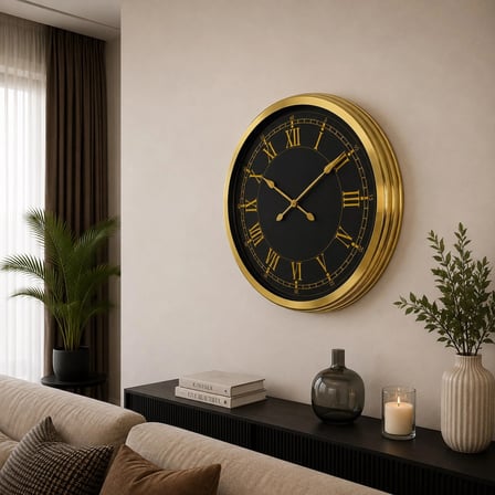 Gold Prestij Roma 60 x 60 Cm Metal Duvar Saati iegxx