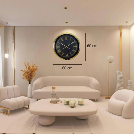 Gold Prestij Roma 60 x 60 Cm Metal Duvar Saati iegxx