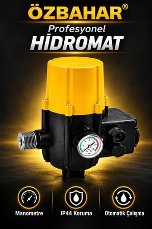 Özbahar Profesyonel Hidromat – Otomatik Pompa Kontrolü, Manometre ve Kuru Çalışma Koruması