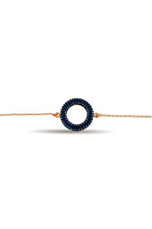 Zirkon Taşlı Renk Halkası 925 Ayar Gümüş Bileklik - B031801