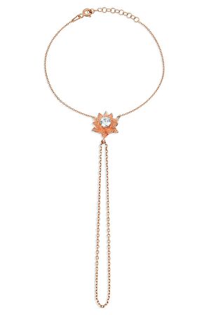Zirkon Taşlı 925 Ayar Gümüş Lotus Çiçeği Şahmeran - B040601