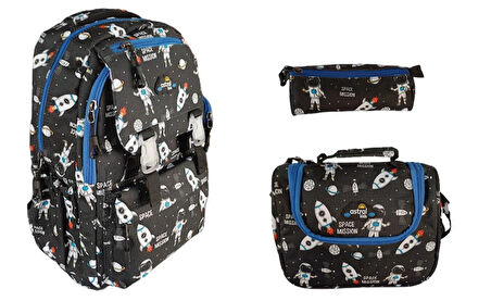 Astral Kids 3 Lü Set İlkokul Sırt Çantası Erkek Desenli Çanta