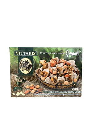 Vittakis Antep Fıstığı Fındık Badem Damla Sakızlı Lokum 250gr