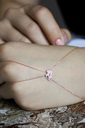 Fil Motifli 925 Ayar Gümüş Rose Şahmeran - B058301