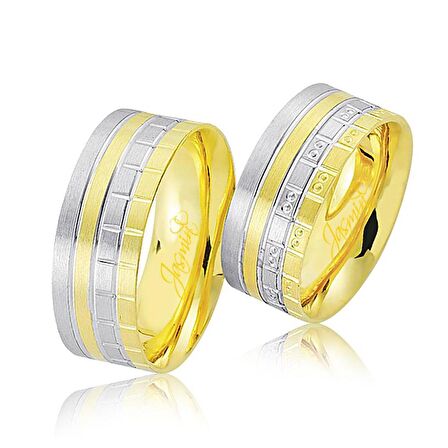 Sarı Beyaz Altın Alyans 4506-2