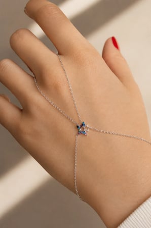 925 Ayar Gümüş Renkli Taşlı Yıldız Şahmeran - 45061001