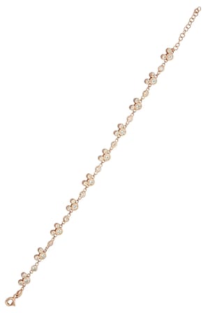 Zirkon Taşlı 925 Ayar Gümüş Rose Tasarım Bileklik - 45096901