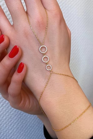 18k Altın Kaplamalı 925 Ayar Gümüş Dizi Halkalar Şahmeran - 45099402