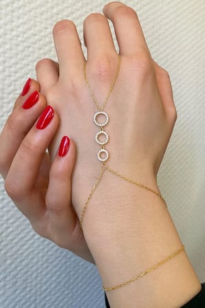 18k Altın Kaplamalı 925 Ayar Gümüş Dizi Halkalar Şahmeran - 45099402