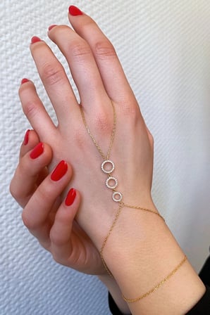 18k Altın Kaplamalı 925 Ayar Gümüş Dizi Halkalar Şahmeran - 45099402
