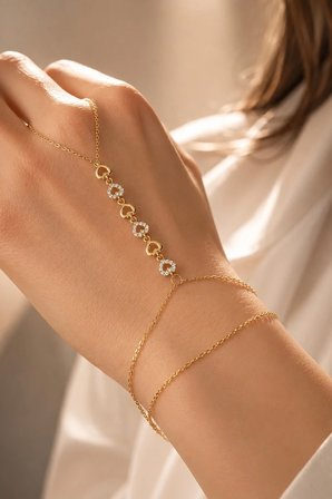 18k Altın Kaplamalı 925 Ayar Gümüş Kalp Dizisi Şahmeran - 45099602