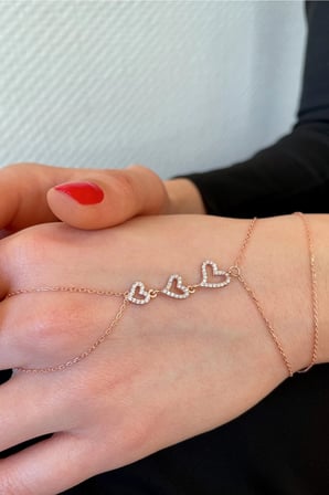 925 Ayar Gümüş Rose Kalpler Şahmeran - 45099801