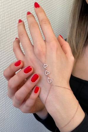 925 Ayar Gümüş Rose Kalpler Şahmeran - 45099801