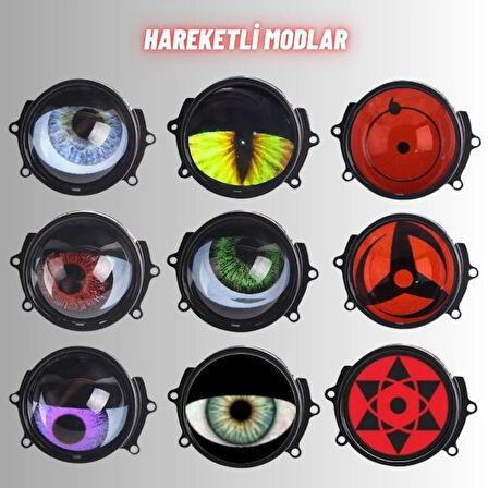 33 MODLU ANİMASYONLU MERCEK GÖZ FAR SİS AMBİYANS LED AYDINLATMA 2 ADET 12-24 VOLT