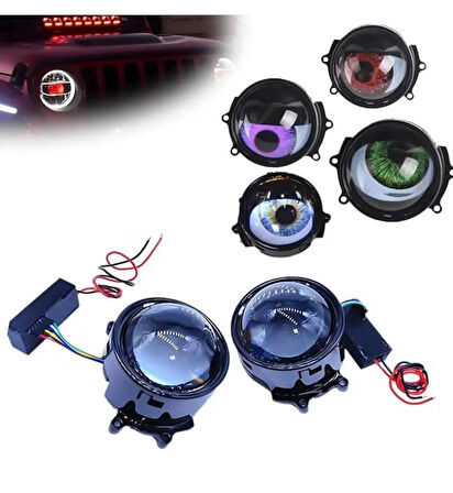 33 MODLU ANİMASYONLU MERCEK GÖZ FAR SİS AMBİYANS LED AYDINLATMA 2 ADET 12-24 VOLT