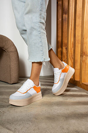 Günlük Kadın Sneaker Bağcıklı Hafif Kalın Yüksek Tabanlı Yürüyüş Nefes Alabilen Spor Ayakkabı 451
