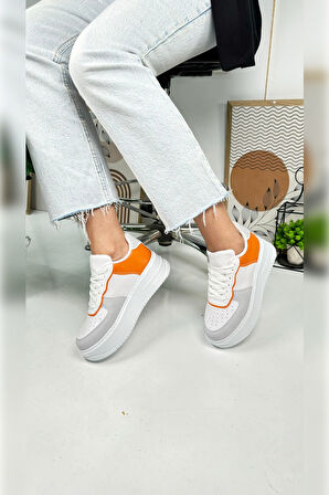 Günlük Kadın Sneaker Bağcıklı Hafif Kalın Yüksek Tabanlı Yürüyüş Nefes Alabilen Spor Ayakkabı 451