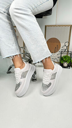 Günlük Kadın Sneaker Bağcıklı Hafif Kalın Yüksek Tabanlı Yürüyüş Nefes Alabilen Spor Ayakkabı 451