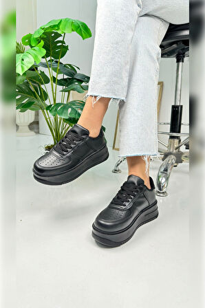 Günlük Kadın Sneaker Bağcıklı Hafif Kalın Yüksek Tabanlı Yürüyüş Nefes Alabilen Spor Ayakkabı 451