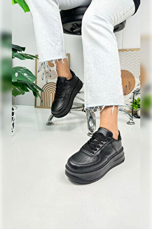 Günlük Kadın Sneaker Bağcıklı Hafif Kalın Yüksek Tabanlı Yürüyüş Nefes Alabilen Spor Ayakkabı 451