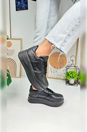 Günlük Kadın Sneaker Bağcıklı Hafif Kalın Yüksek Tabanlı Yürüyüş Nefes Alabilen Spor Ayakkabı 451