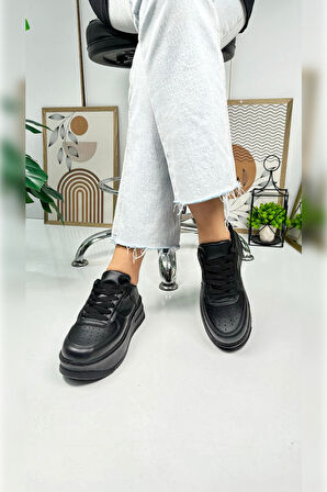 Günlük Kadın Sneaker Bağcıklı Hafif Kalın Yüksek Tabanlı Yürüyüş Nefes Alabilen Spor Ayakkabı 451