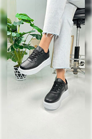 Günlük Kadın Sneaker Bağcıklı Hafif Kalın Yüksek Tabanlı Yürüyüş Nefes Alabilen Spor Ayakkabı 451