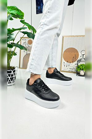 Günlük Kadın Sneaker Bağcıklı Hafif Kalın Yüksek Tabanlı Yürüyüş Nefes Alabilen Spor Ayakkabı 451