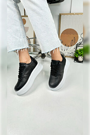 Günlük Kadın Sneaker Bağcıklı Hafif Kalın Yüksek Tabanlı Yürüyüş Nefes Alabilen Spor Ayakkabı 451