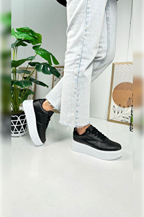 Günlük Kadın Sneaker Bağcıklı Hafif Kalın Yüksek Tabanlı Yürüyüş Nefes Alabilen Spor Ayakkabı 451