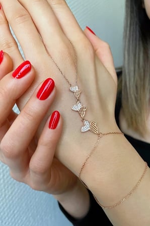 925 Ayar Gümüş Rose Kelebekler Şahmeran - 45100003