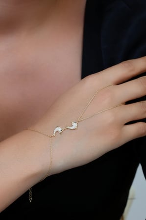 18K Altın Kaplamalı 925 Ayar Gümüş Yunuslar Şahmeran - 45104002