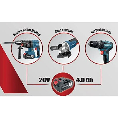 Proter PST 903 Trio Şarjlı Delici Kırıcı Matkap + Avuç Taşlama + Darbeli Matkap