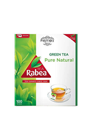 Rabea Tea Pure Natural 100 Tea Bags - Green Tea Bardak Sallama Yeşil Çay 100 Poşet