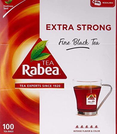 Rabea Extra Strong - Fine Black Tea - 100lü Siyah Poşet Çay