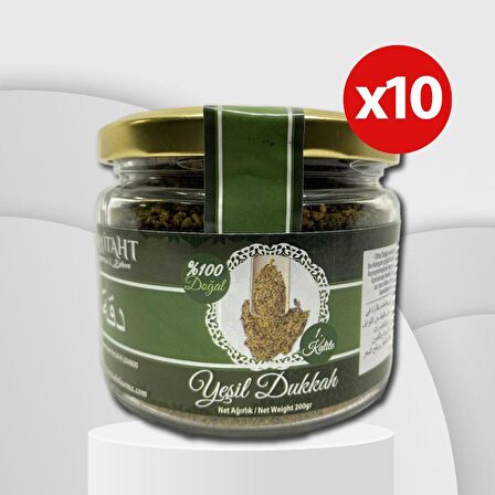 Yeşil Dukkah Dukka Baharatı 200 Gr. 1. Kalite Doğal x10