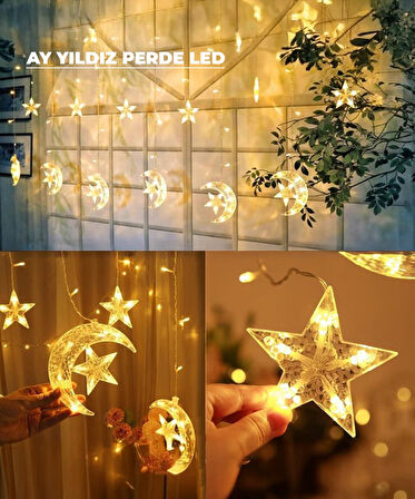 Ay Yıldız Dekoratif Günışığı  Led USB & Pilli - 3,5 Metre - Animasyonlu
