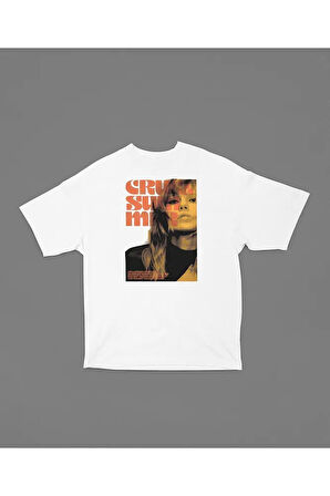 Unisex Taylor Swift Baskılı Unisex Tişört, Oversize Şarkıcı Tişört